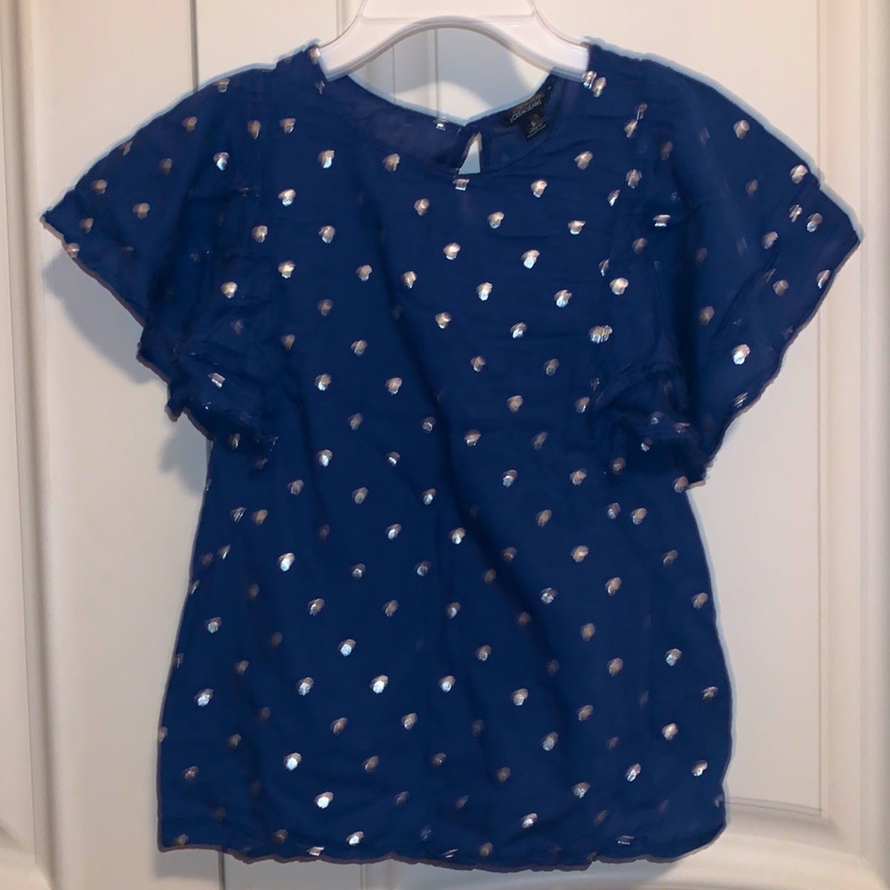 JCrew Women’s Blue Polkadot Shirt Size S